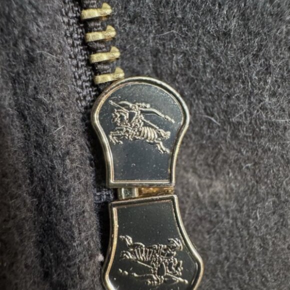 Burberry Brit Wool Toggle Duffle Coat Hood US2/XS Pine Green Nova Check Gold Zip - Picture 9 of 16